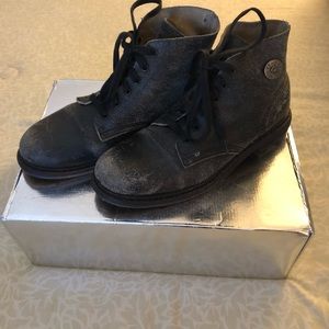 Diesel leather distressed boots size 8.5